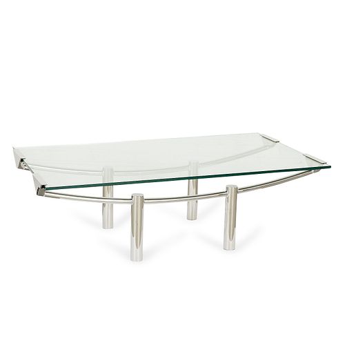 Brueton "Structures" Low Coffee Table w/ Glass Top