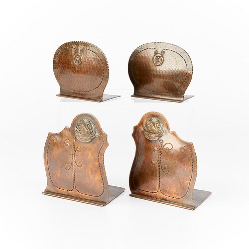 2 Pair Copper Bookends - Old Mission & Fred Brosi