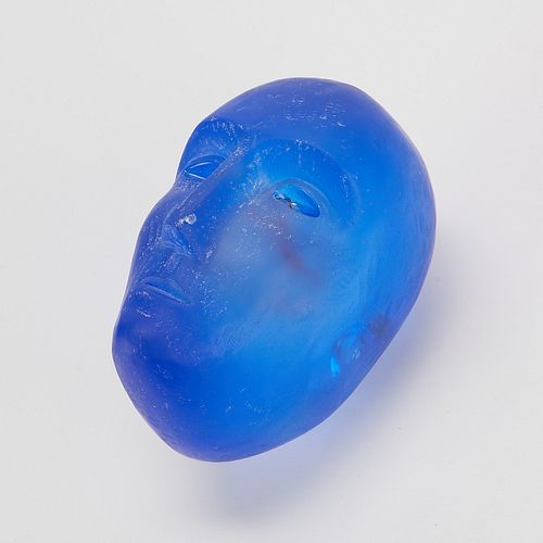 Bertil Vallien Kosta Boda Blue Glass Head