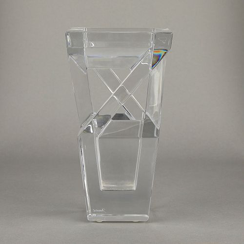 Baccarat French "Architecture" Crystal Glass Vase