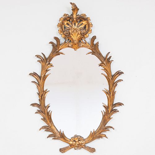 Pair of Victorian Giltwood Oval Mirrors
