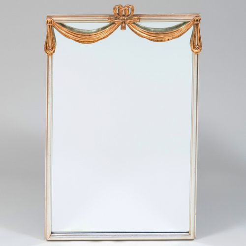 Modern Silvered and Parcel-Gilt Mirror