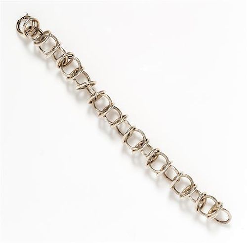 A Sterling Silver "Woven Ring" Link Bracelet, Paloma Picasso for Tiffany & Co., 33.00 dwts.