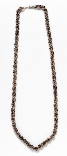 A Sterling Silver Rope Chain Necklace, 75.00 dwts.