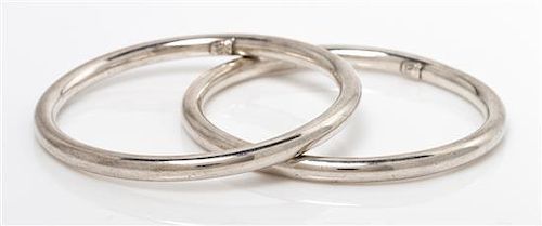 * A Pair of 950 Silver Bangles, Taxco, 24.20 dwts.