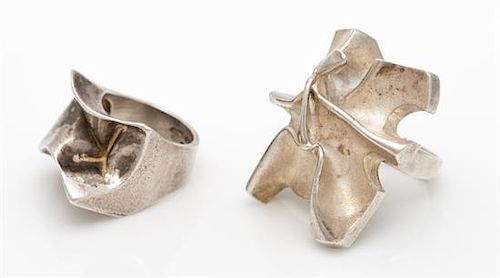 A Collection of Modernist Sterling Silver Rings, Finland, 23.60 dwts