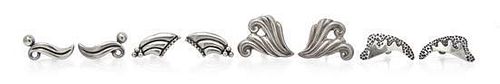 A Collection of Silver Earclips, Mexico, 25.90 dwts.