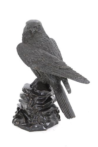 Magnificent Falcon Bronze Sculpture c. Mid 20 C