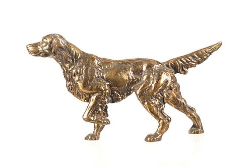Ornate Irish Setter Dog Doorstep Bronze c. 1950's