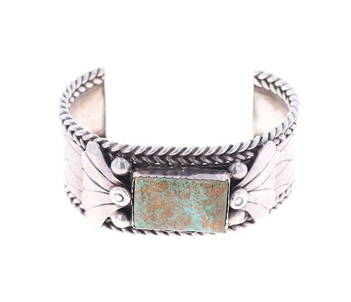 Navajo Sterling Silver & Turquoise Bracelet c 1960
