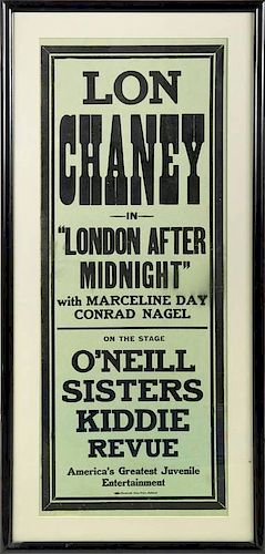 LON CHANEY LONDON AFTER MIDNIGHT THEATRE ADVERTISEMENT
