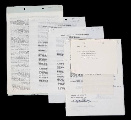 LUCILLE BALL AND DESI ARNAZ SIGNED CONTRACT