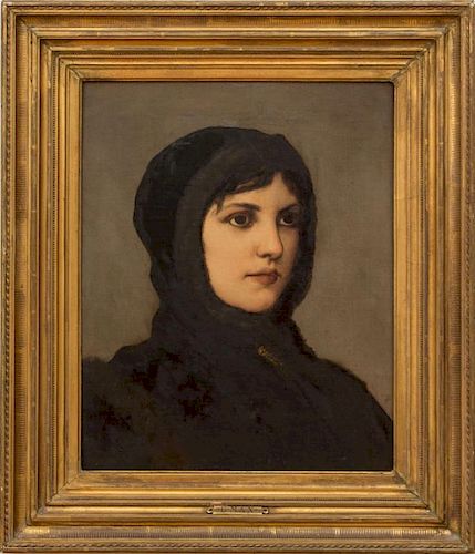 ATTRIBUTED TO GABRIEL CORNELIUS VON MAX (1840-1915): PORTRAIT OF A GIRL IN BLACK