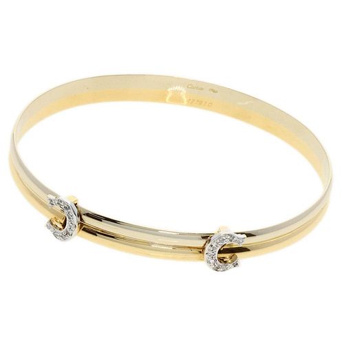 Cartier 2C Diamond 18K White & Yellow Gold Bracelet
