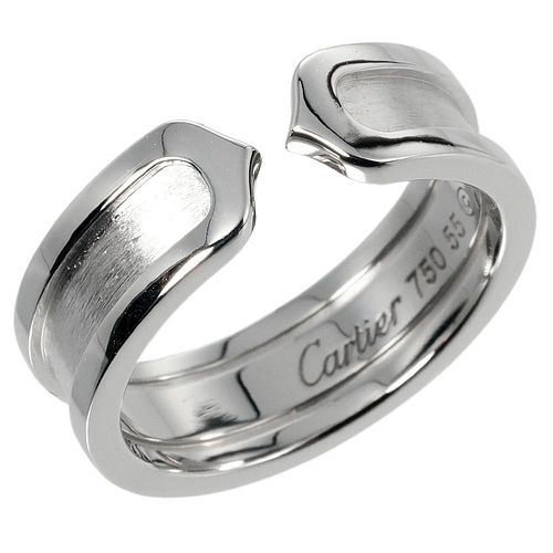 Cartier 2C 18K White Gold Band Ring