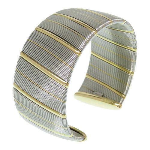 Cartier Antique 18K Yellow Gold & Stainless Bangle