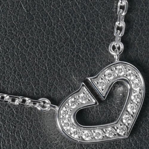 Cartier C Heart Diamond 18K White Gold Necklace