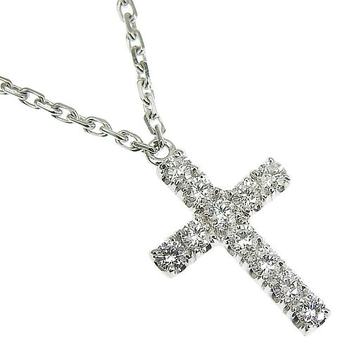 Cartier Cross Diamond 18K White Gold Necklace