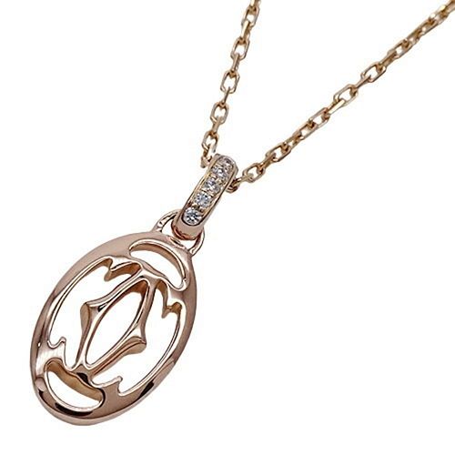 Cartier Diamond Double C 18K Rose Gold Necklace