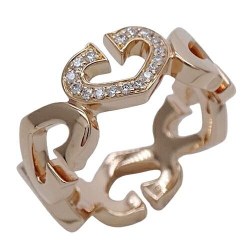 Cartier Diamond C Heart 18K Rose Gold Ring