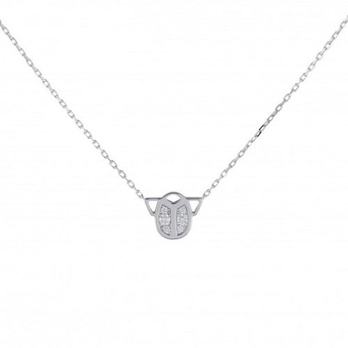 Cartier Scarab 18K White Gold Necklace