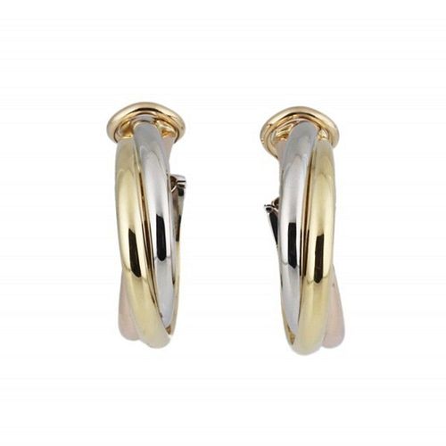 Cartier Trinity 18K Gold Tri-Color Earrings
