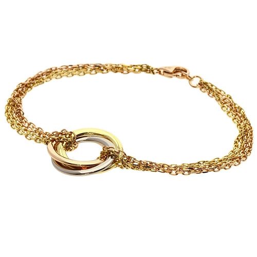 Cartier Trinity 18K Gold Tri-Color Chain Bracelet