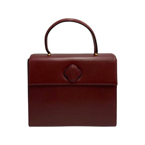 Cartier Vintage Leather Turnlock Handbag