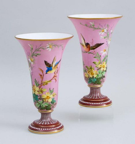 PAIR OF BACCARAT TRUMPET-FORM VASES