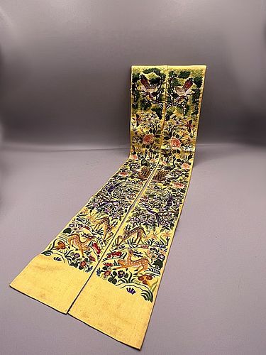 Vintage Silk Embroidered Chinese Sleeve Bands