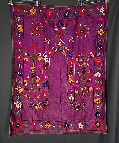 Vintage Indian Suzani Textile-Purple