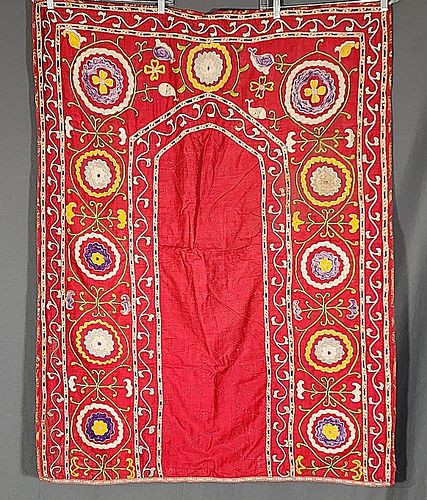 Vintage Indian Suzani Textile-Red