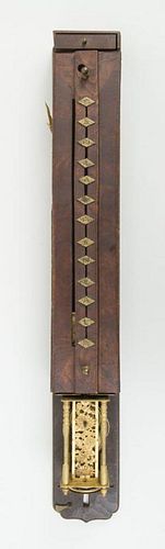 JAPANESE BRASS-MOUNTED ASH BOARD CLOCK