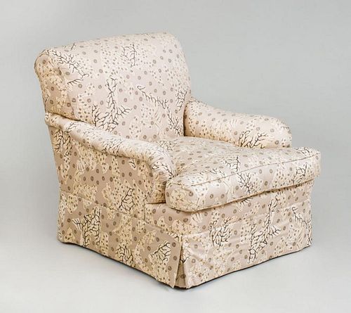 COTTON UPHOLSTERED CLUB CHAIR, DESIGNED BY PARISH HADLEY