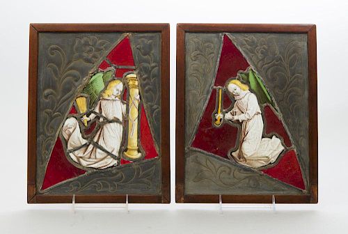 PAIR OF NORTHERN RENAISSANCE LEADED AND STAINED GLASS PANELS