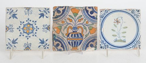 Three Delft Tiles Circa 1600