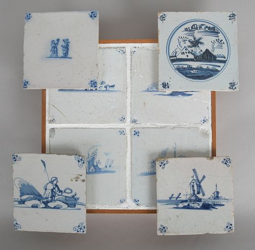 A Group of 18th Century Delft Tiles 