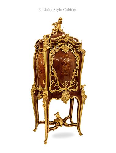 A Very Large Linke Style Figural Bronze Commode Cabinet