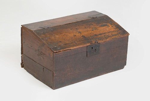 WILLIAM AND MARY METAL-MOUNTED OAK BOX