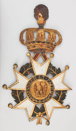 FRENCH PAINTED IRON WALL INSIGNIA OF THE LEGION OF HONOR HONNEUR ET PATRIE