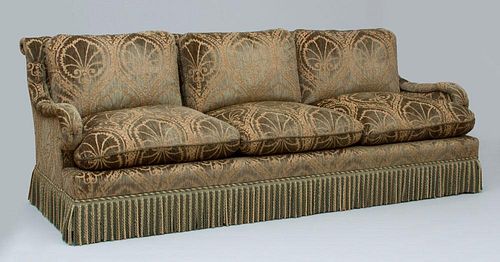 SILK CUT VELVET UPHOLSTERED THREE-SEAT SOFA, DESIGNED BY DAVID EASTON