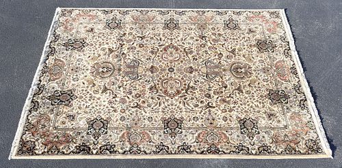 HAND-TIED INDIAN AGRA RUG, 12'1"l X 8'8"