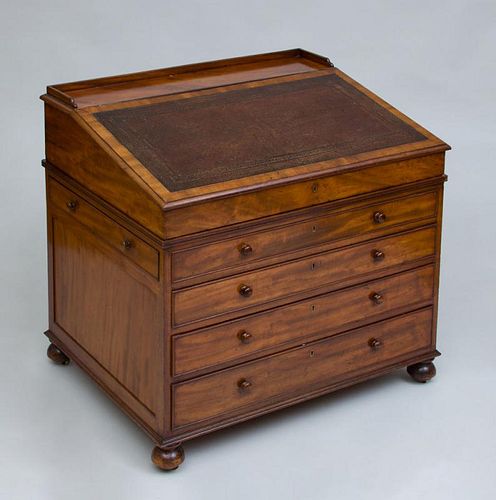 EARLY VICTORIAN LARGE DAVENPORT DESK