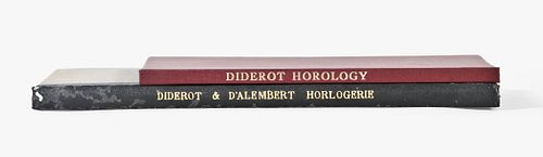 A bound set of 64 horology plates with descriptions from Diderots encyclopedia