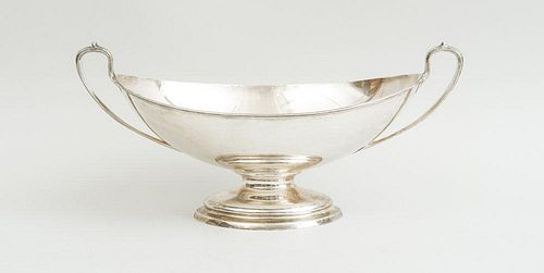 GORHAM SILVER TWO-HANDLED BOAT-FORM CENTERPIECE BOWL