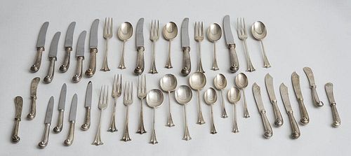 ENGLISH SILVER FORTY-PIECE FLATWARE SERVICE, IN THE "ONSLOW" PATTERN