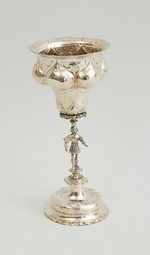 CONTINENTAL SILVER GOBLET, IN THE 16TH CENTURY STYLE