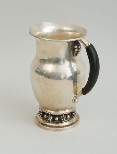 WOODSIDE STERLING CO. SILVER WATER PITCHER, IN THE MANNER OF GEORG JENSEN