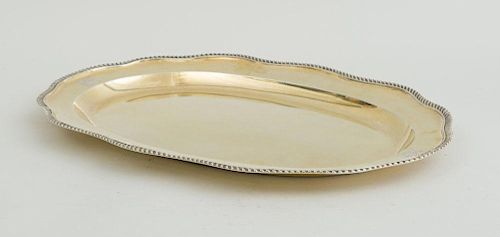 RUSSIAN CRESTED SILVER GILT MEAT DISH