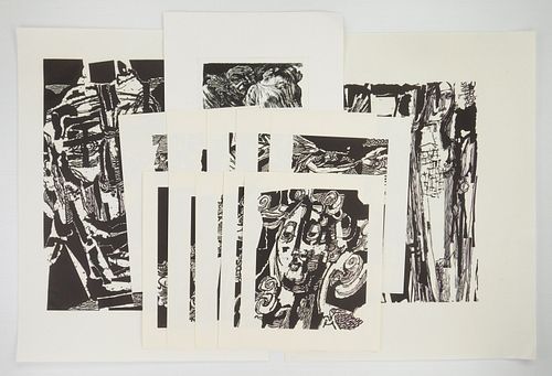 Hans Orlowski (German 1894-1967) woodcuts